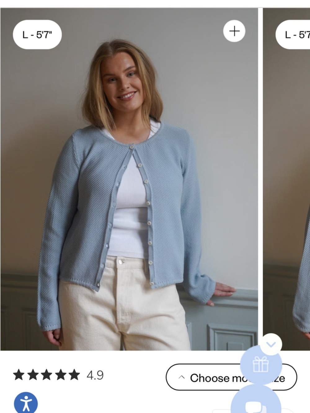 Djerf Avenue Amorini Blue Cardigan